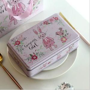 Leisure Style Afternoon Tea Printed Tin Box for Cake Biscuit Storage