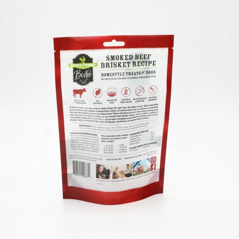 Stand up Pouch Customized Resealable Laminated Plastic Zipper Bag with Euro Hole