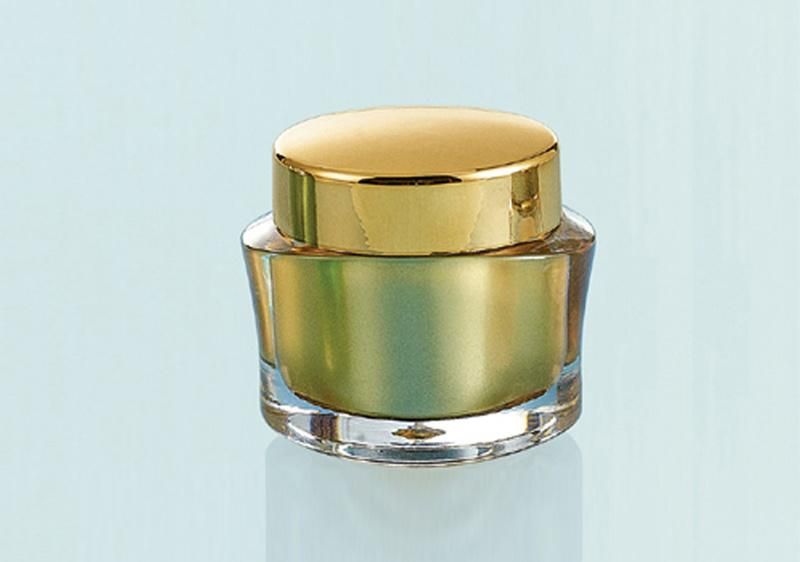 15g Customized Gold Empty Plastic Cream Jar for Skin Care