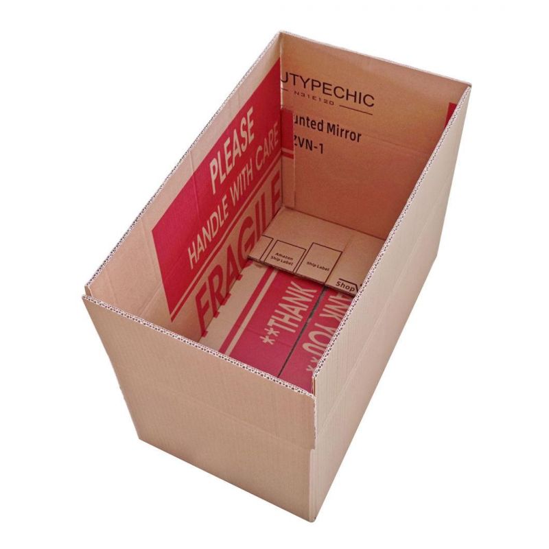 Disposable Recycle Flat Kraft Paper Packaging Shipping Corrugated Carton Box