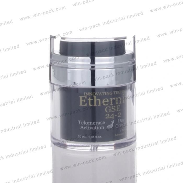 Cosmetic Empty Fancy Pretty Round Acrylic Airless Pump Bottles Packaging Jar 50g 30g 15g