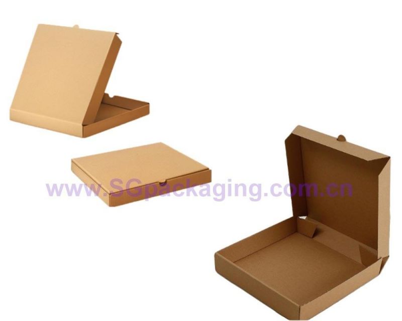 Custom Printed Kraft Paper Pizza Box Carton Rectangular Biodegradable Corrugated Pizza Box