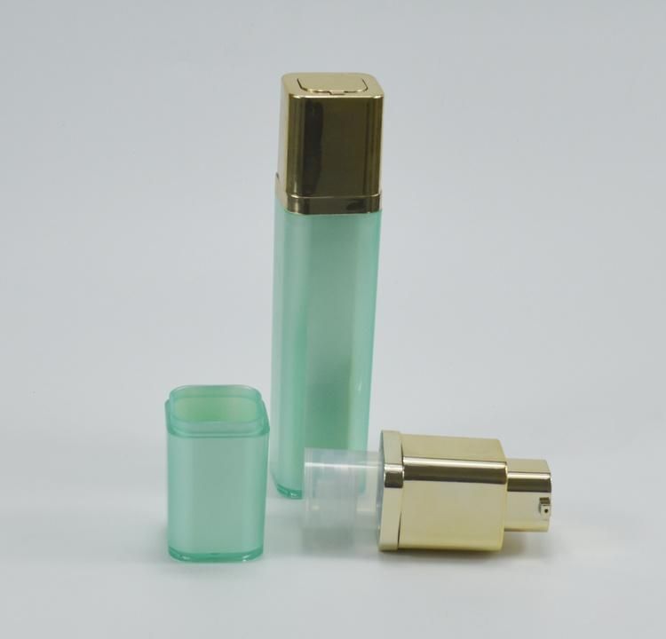 Luxury 15ml 30ml 50ml Square Green Rotary Lotion Acrylic Airless Bottle