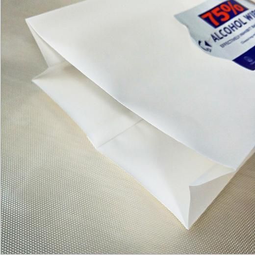 Customized Alcohol Sterilization Removable Paper Towel Packaging Bag, Baby Wipes Bag, Portable Self-Sealing Self-Supporting Wipes Packaging Bag