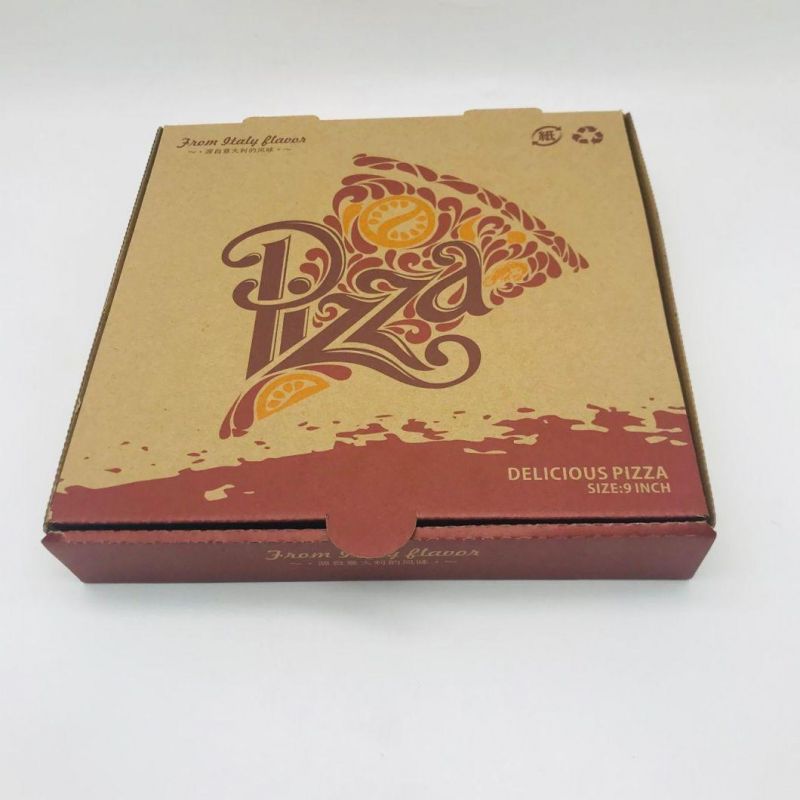 Custom Design Food Box Corrugated Paper Brown Pizza Box