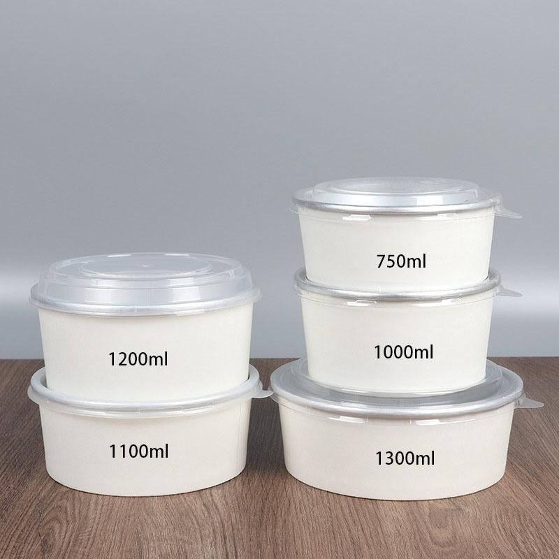 500ml/1000ml/1500ml Kitchen Take Away Foil Paper Paper Bowl with Pet Lid