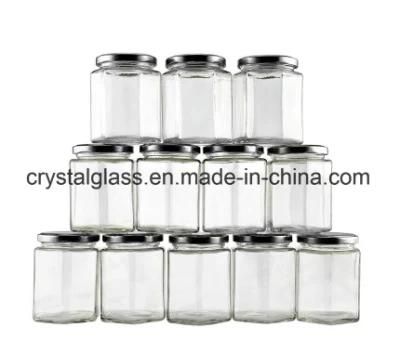 1.5 Oz Mini Hexagon Glass Jars with White Plastisol Lined Lids