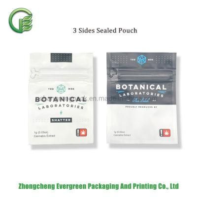 Ziplock Foil Sachet Powder Tobacco Packaging Small 3 Side Seal 3ss Pouches
