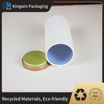 Creative Round Kraft Paper Tube Packaging Plastic Lid Metal Lid Airtight Gift Box