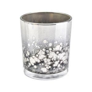 Glass Candle Jar for Empty Silver Flower Painting Glass Cup for Making Candle Holder From China Supplier Wholesale