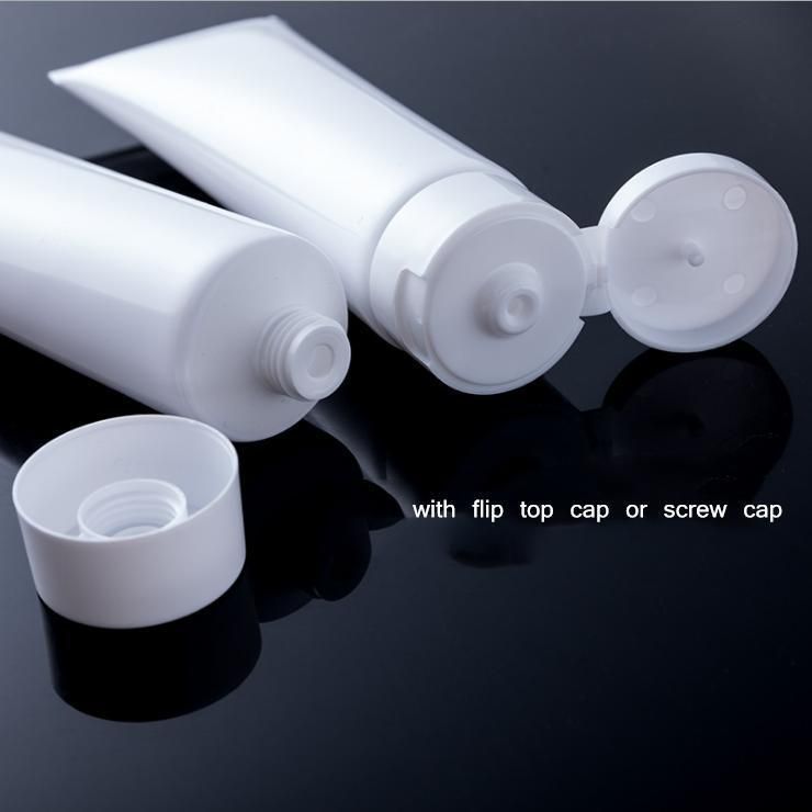 80ml Customized White Cosmetic Plastic Bottle Hose for Hand Cream/ Pigment/ Cleansing Cream/Toothpaste Packaging Bottle Plastic Soft Tube Squeeze Bottle