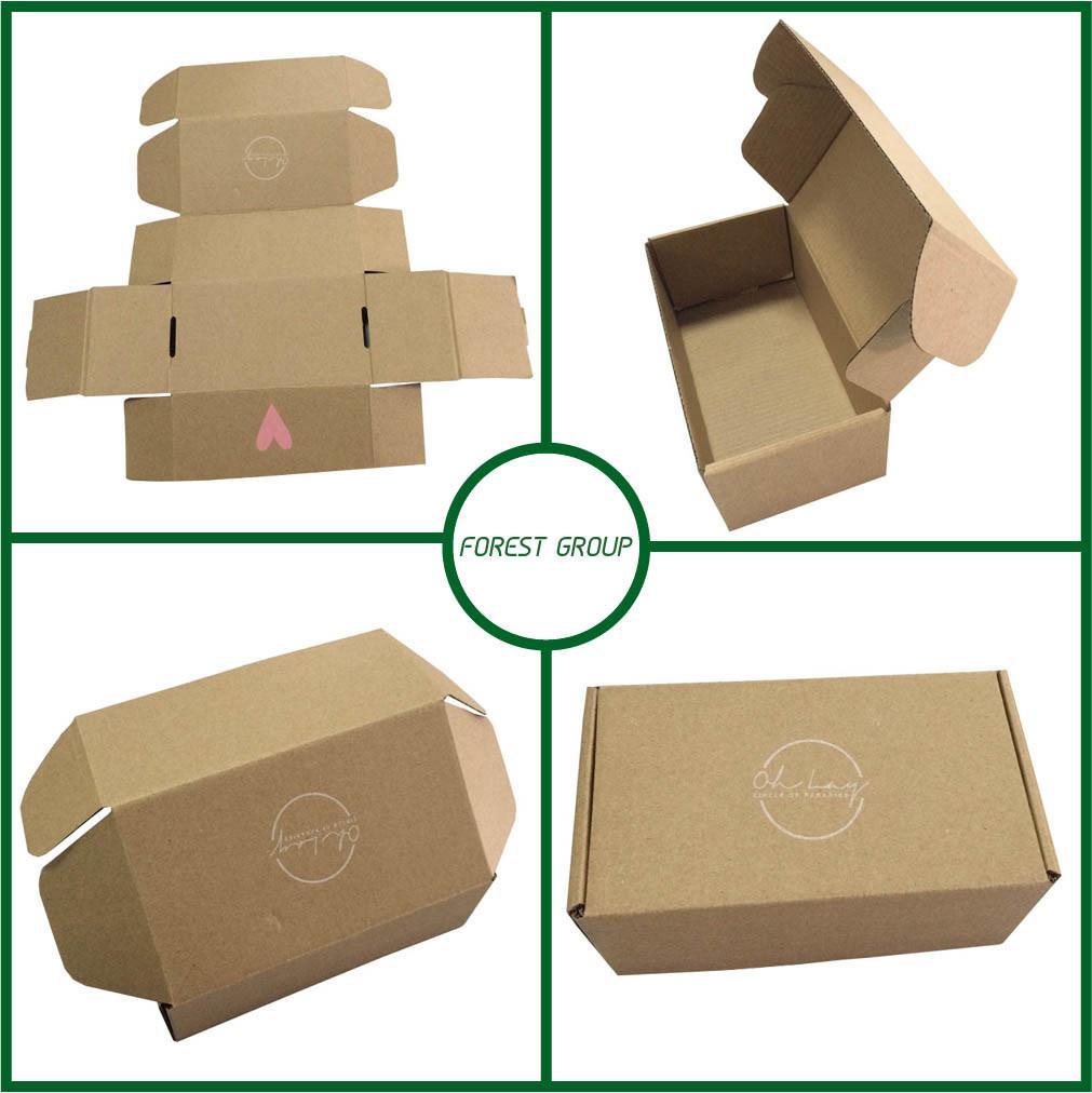 Brown Kraft Logo Printing Corrugated Box Factory