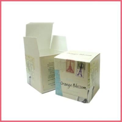 Custom Printed Paper White Collapsible Flat Shipping Candle Packaging Box Design Manufacturer Supplier Factory