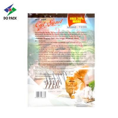 Dq Pack Custom Printed Mylar Bag Large Capacity Plastic Bag Three Sides Seal Bag for Cat Sand Packing