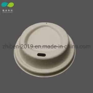 High Quality Dia 80mm Disposable Paper Coffee Cup Lid, 80mm Biodegradable Sugarcane Bagasse Pulp Coffee Cup Lid