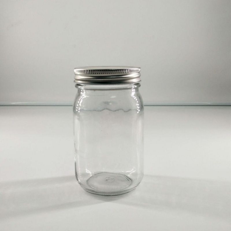 Round Mason Food Storage Jar Sealed Empty Glass Jar with Aluminum Cap 500/750ml