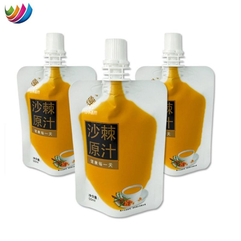 Flat Bottom Juice Packaging Bag Stand up Spout Package Pouch