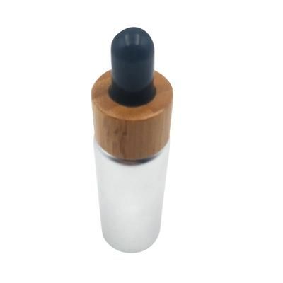 Original Green Color Glass Dropper Bottle with Eco-Friendly Bamboo Collar for Essential Oil Personal Care