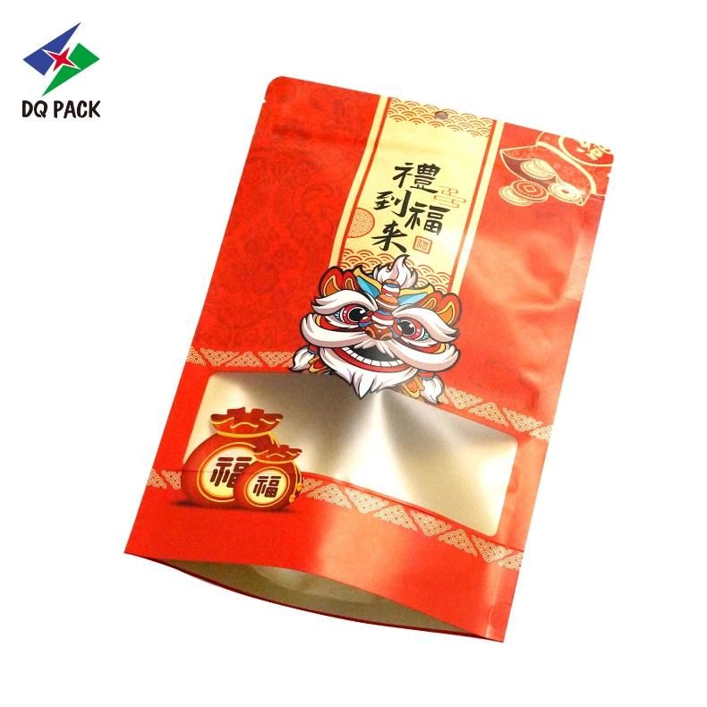 Matte Printing Food Pakcging Kraft Paper Stand up Pouch with Zipper and Transparent Window