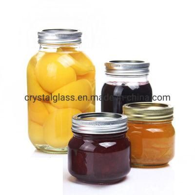 Glass Jar Supplier Wholesale Wide Mouth Mason Jars 8 Oz 16 Oz Glass Jar with Lid