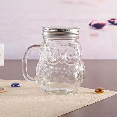 Beverage Drinking 120ml Glass Mason Jar with Lid and Handle