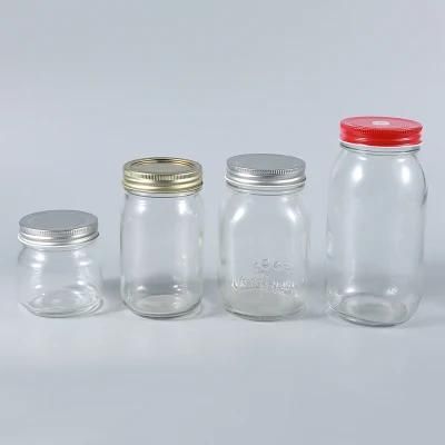 Square or Round Honey Jar Nut Glass Bottle Storage Glassware