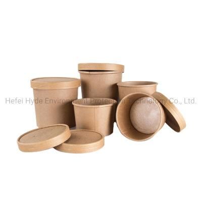 24oz Manufacturer Sale Custom Printing Kraft Paper Soup Cup for European Market