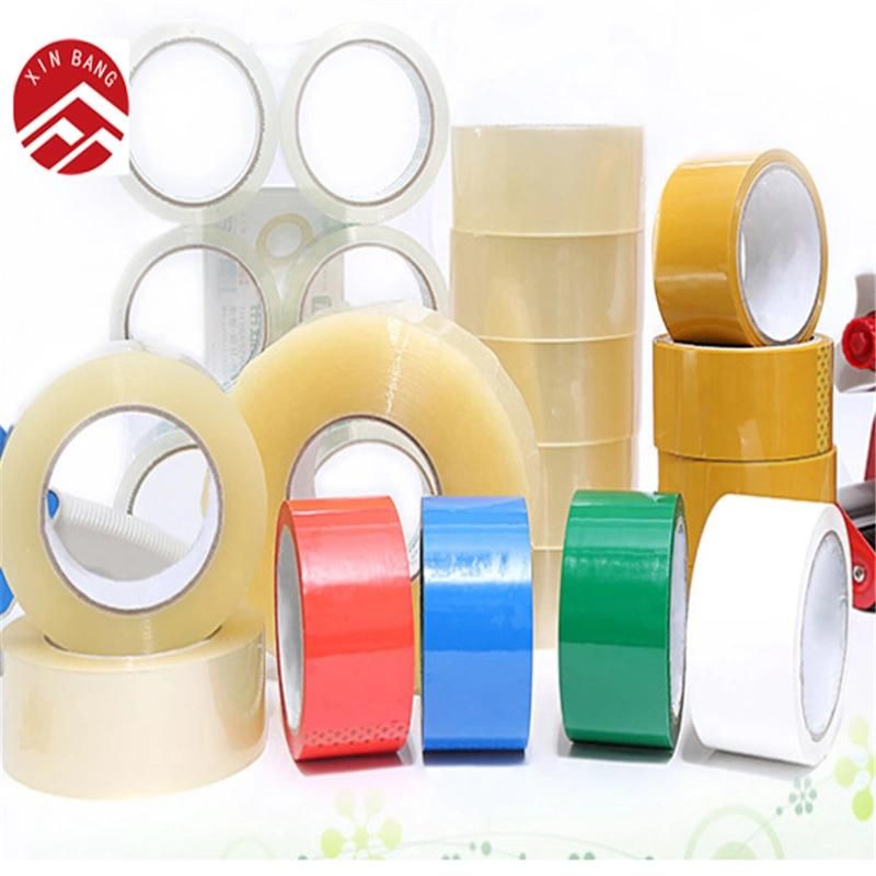 BOPP Clear Transparent Packing Print Adhesive Custom Stationery Tape Clear Yellowish Tan Dark Brown and Colorful Package Carton Sealing Tape Jumbo Roll