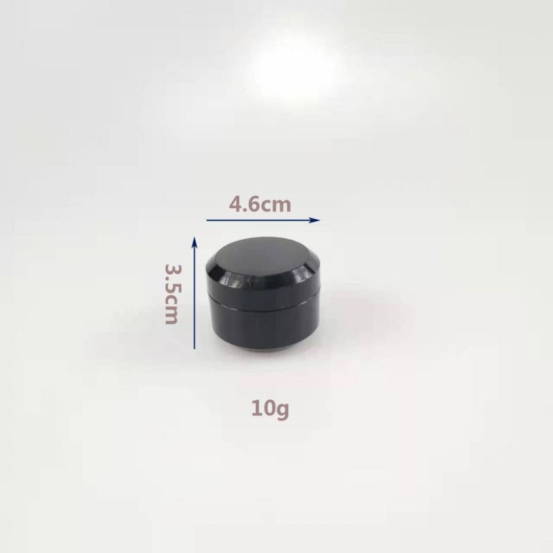 50ml Double Wall Thick PP Black Plastic Jar, Round Plastic Cream Jar 50g Cosmetic Jar