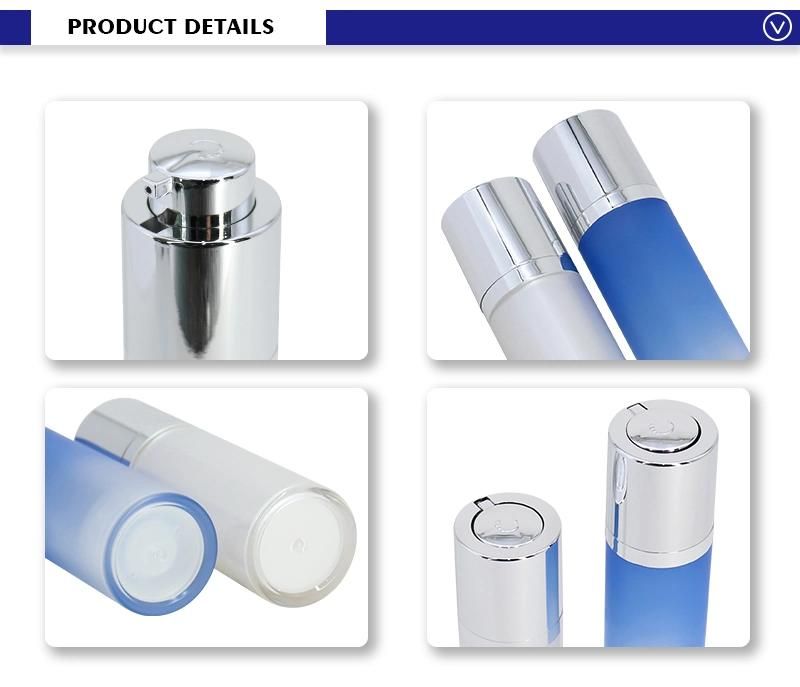 OEM 15ml 30ml Acrylic Transparent Blue Airless Pump Bottle