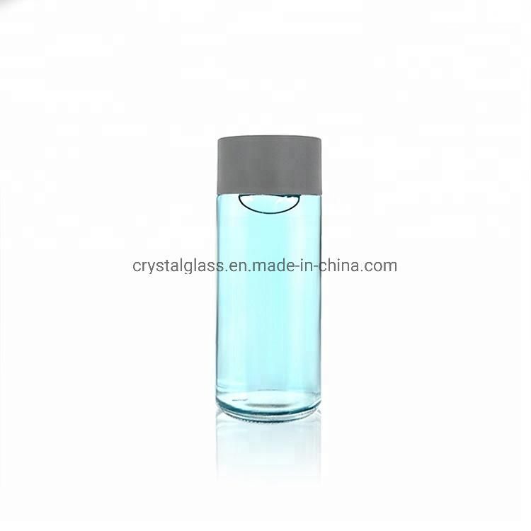 Voss Round Shaped Wholesale Cylindrical Glass Mineral Water Bottle with Cap