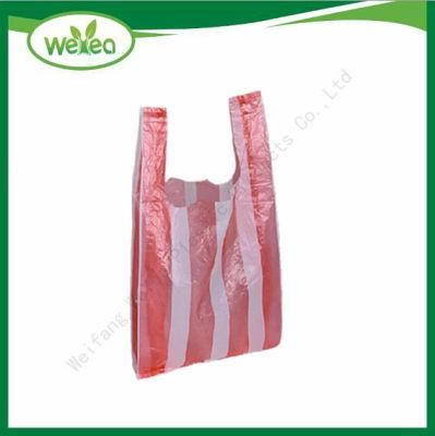 Factory Wholesale Disposable Stripped Plastic Shopping Bags with Custom Logo