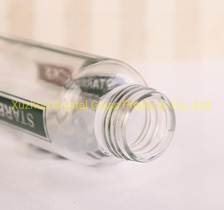 Round Shape Portable Crystal 420ml 500ml Glass Water Bottle