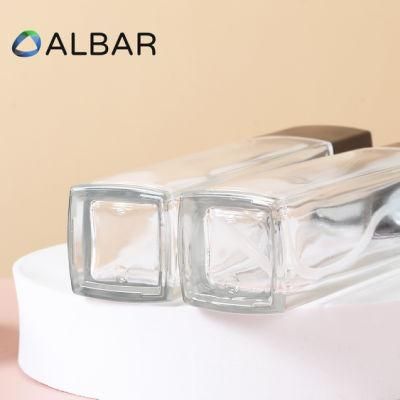 Clear Skin Care Set Glass Bottles for Lotion Serum Eye Cream Jar Customization