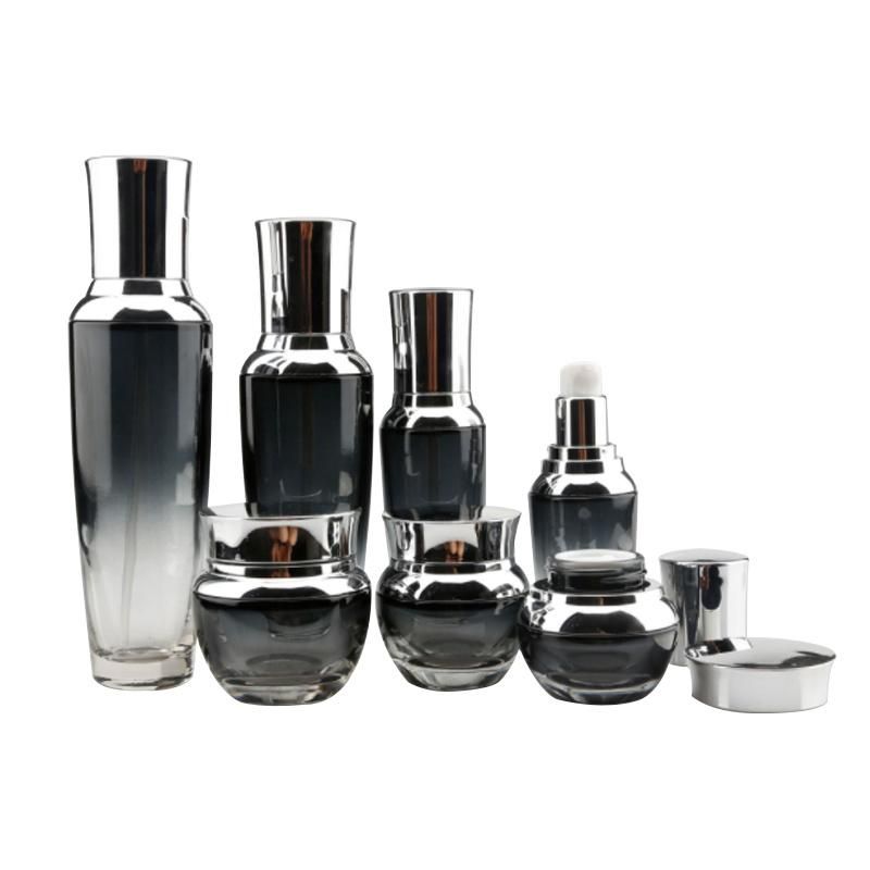 20g 30g 50g Empty Round Gradient Glass Cream Jar 30ml 50ml 100ml 120ml Round Glass Bottle with Pump