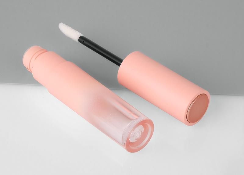 Super Lovely High Quality 5ml Pink Gradient Empty Plastic Lip Gloss Packaging Custom Top Lip Gloss Tubes with Nude Pink Wands