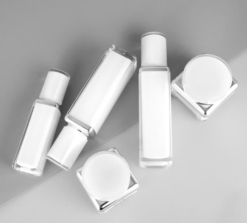 Stylish High Quaility 100ml 120ml High End Luxury Double Wall White Cosmetic Lotion Bottles