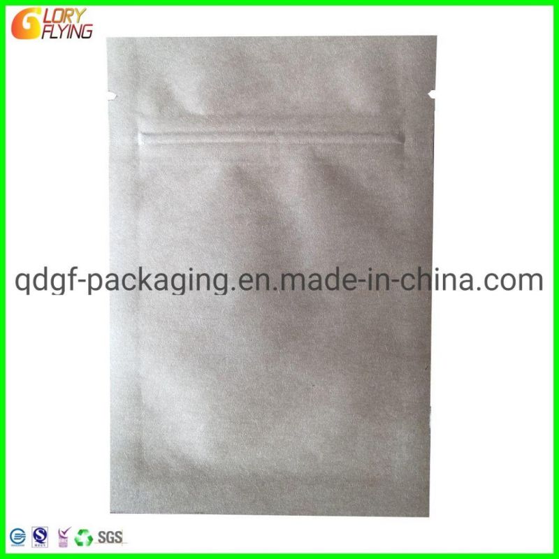 Flat-Bottom Paper Packaging Plastic Food Bag with Zipper