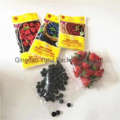 PE Food Sorage Frozen Easy Open Tabs Grip Seal Zipper Bag