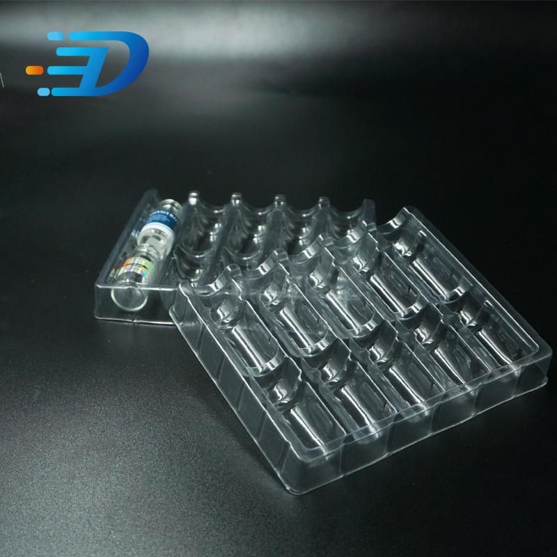 Acuum Formed White PS Plastic Tray for Vials Custom Clear Blister Tray Medical Plastic Vial Insert Tray