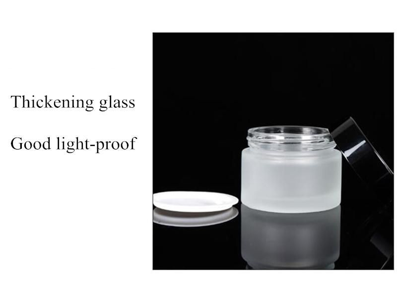 5g 10g 15g 20g 25g 30g 50g 60g 100g Frosted Glass Jar with Various Black Gold Silver Caps for Cosmetic Cream Face Cream Eye Cream etc