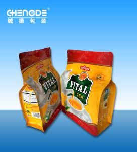 Foil Flat Bottom Tea Bag, Plastic Zipper Tea Packaging Pouch,