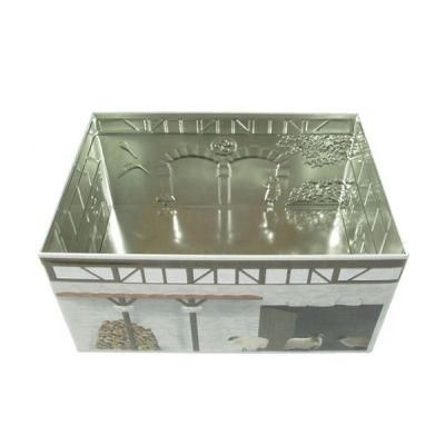 Interesting Tin Box House Shape Design Storage Box Packaging Box Container with Big Volume