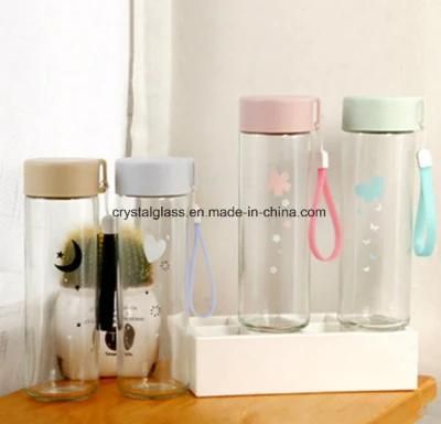 Heat Resisting Clear Glass Water Bottle as Gifts