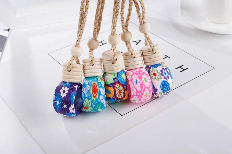 Wholesale 8ml Soft Pottery Empty Bottle Car Pendant Soft Ceramics Car Perfume Bottle