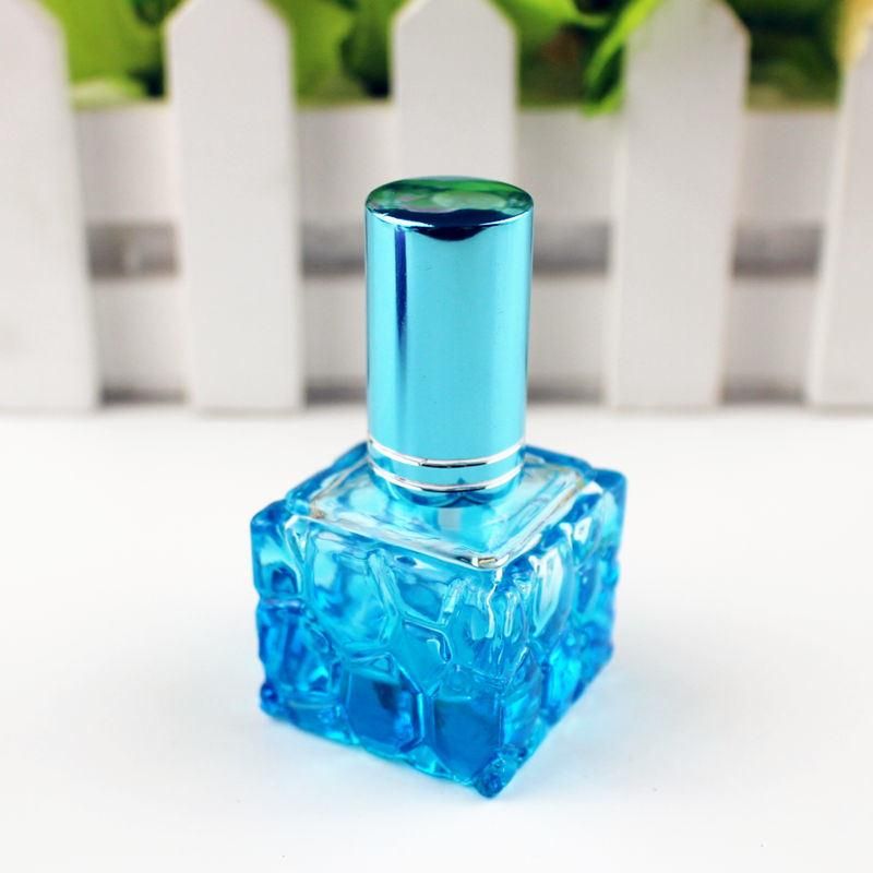 Colorful Square Glass Perfume Bottle 10ml Small Sample Portable Parfume Refillable Scent Sprayer Cosmetic Spray Bottle