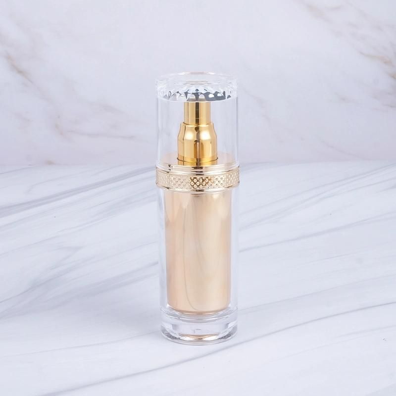 in Stock Fancy Unique 30ml 50ml 80ml 120ml High Quality Golden Empty Plastic Cosmetic Skincare Lotion Bottle