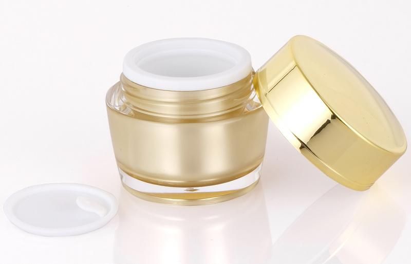 15g Hot Sale Luxury Empty Plasic Gold Cream Jar for Skin Care