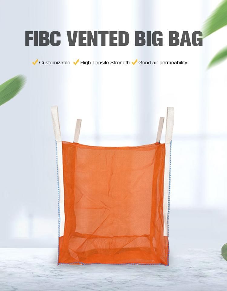 Breathable FIBC Firewood Ventilated Bulk Net Mesh Jumbo Packaging Bags for Sale