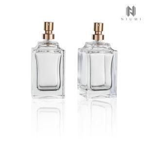 30ml Glass Spray Bottle Square High End Perfume Bottle with Aluminum Fine Mist Atomizer